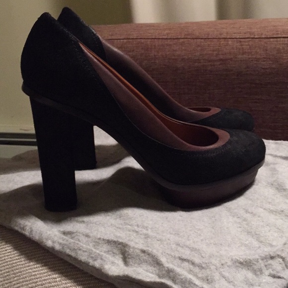 Hugo Boss orange suede and leather heels size 7 - Picture 2 of 3